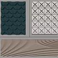 Modern Wall Decor with Geometric Patterns and Textured Designs for Home Interiors 3d model