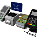 Essential Business Equipment Including Payment Terminals And POS Devices For Retail Checkout
