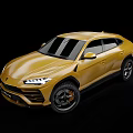 Yellow Lamborghini Urus SUV Exterior Views 3d model