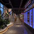 Authentic Hot Pot Restaurant Interior With Brick Walls Wooden Tables And Fresh Ingredients