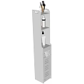 Modern White Freestanding Bathroom Cabinet with Multiple Storage Shelves for Toiletries