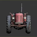 Vintage Red Tractor As Functional Vehicle With Large Wheels And Classic Design