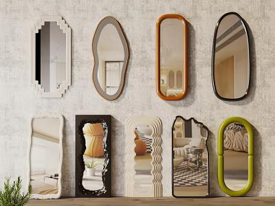 Decorative Wall Mirrors With Various Shapes And Modern Designs For Home Decor 3d model