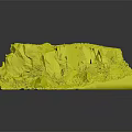 Wood And Stone Craft Model With Natural Greenery And Rock Details