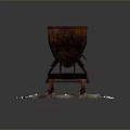 Small Rustic Mine Cart Model on Railway Track with Gravel Surface