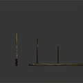 Worn Old Wooden Planks And Fragmented Wood Pieces On Dark Surface