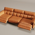 Leather Sofa Multiplayer Sofa 3d model