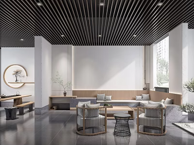 New Chinese Style Leisure Area Tea Room 3d model