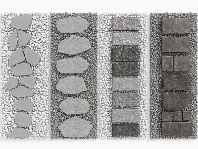Various Stepping Stones Path Designs For Outdoor Garden Landscape Decor 3d model