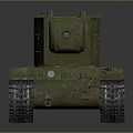Vintage Military Tank With Green Tracks And Front Cannon Design
