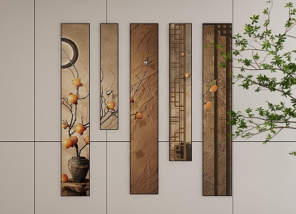 New Chinese Style Decorative Hanging Painting 3d model