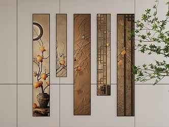 New Chinese Style Decorative Hanging Painting 3d model