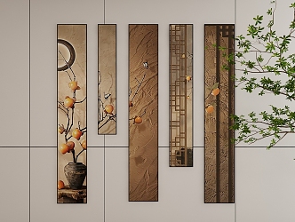 New Chinese Style Decorative Hanging Painting 3d model