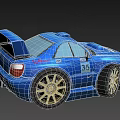 Kids Blue Toy Race Car With Number 35 And Gold Wheels