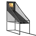 Black Metal Basketball Training Stand With Backboard Hoop And Ball Storage