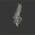 Rocky Terrain Model With Lush Green Vegetation And Gravel Path Details