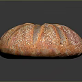 Fresh Golden Orange Round Bread with Cross Pattern and Sesame Seeds