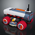 White Gray Orange Red Cleaning Robot With Large Wheels Brush And Antenna Design