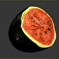 Fresh Sliced Watermelon With Juicy Red Flesh And Green Striped Rind