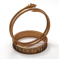 Golden Snake Design Bracelet And Rune Engraved Ring Stacked Jewelry Set