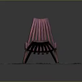 Wooden Lounge Chair on Green Circular Mat with Gray Background