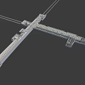 Modern Road Infrastructure Featuring Intersection Overpass Multi Lane Design And Traffic Facilities 3d model