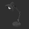 Adjustable Black Desk Lamp With Flexible Arm Round Base And Curved Shade