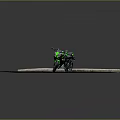 Green Motorcycle Parked On Road With Stone Pavement Scenic Setup