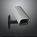 White Housing Security Camera With Black Mount For Outdoor Surveillance Electronic Appliance