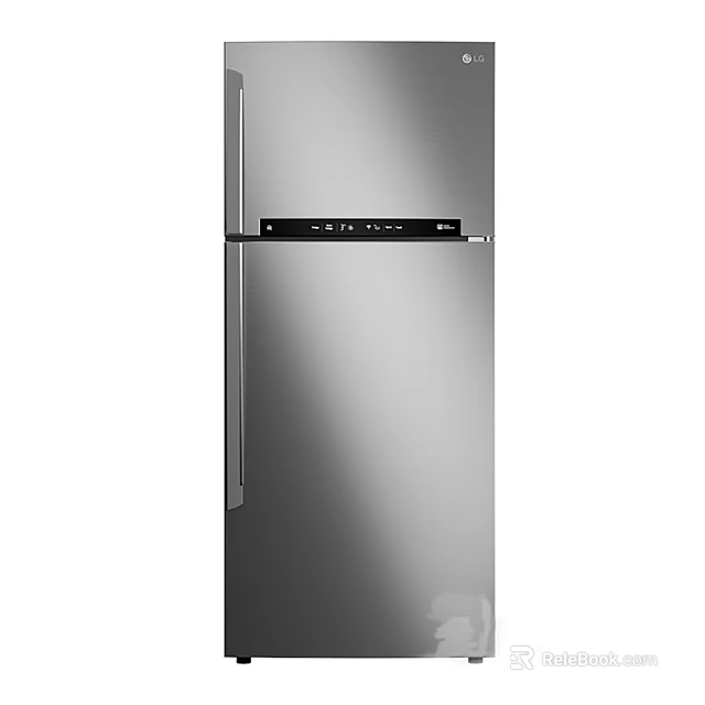 Elegant Modern Fridge Freezer With Stainless Steel Design For Kitchen Use 3d model 