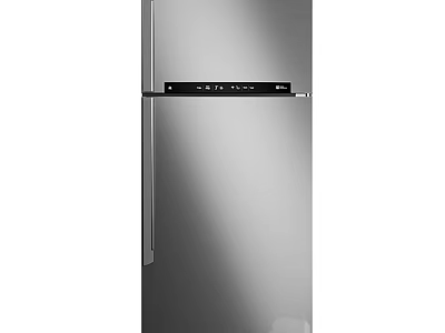 Elegant Modern Fridge Freezer With Stainless Steel Design For Kitchen Use 3d model