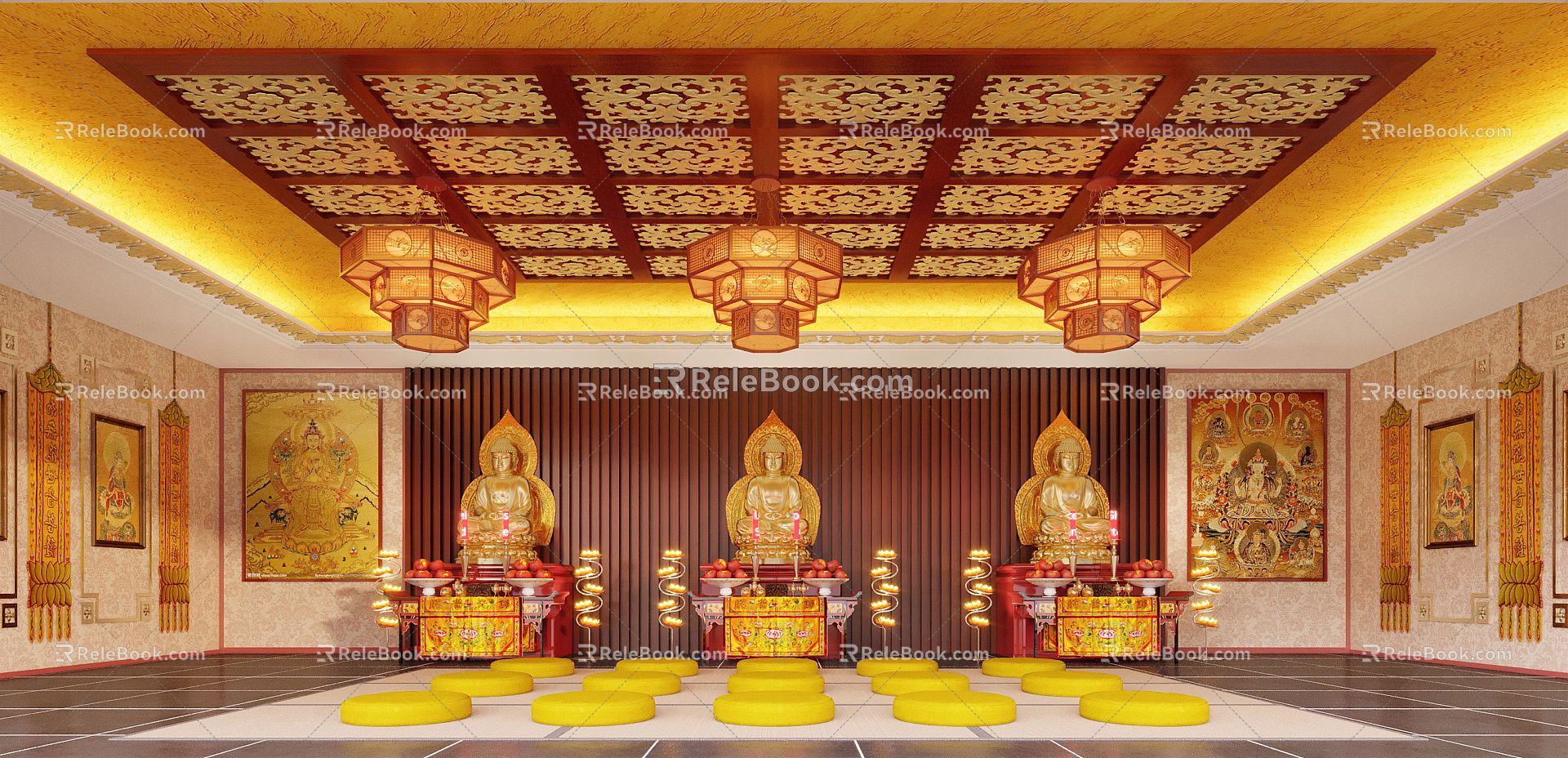 Chinese Buddhist temple shrine 3d model