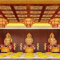 Chinese Buddhist temple shrine 3d model