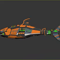 Electric Toy Shark With Orange And Black Mechanical Design And Green Accents