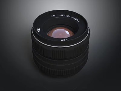 Computer Camera Lens 58mm MC HELIOS Design Black Circular Body 3d model