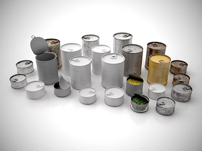 Modern canned bucket 3d model
