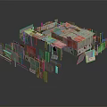 Colorful Residential Complex Model With Diverse Roofs Various Materials And Layered Design