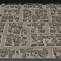 Aerial View Urban Planning Layout Featuring Buildings Palm Trees And Open Areas