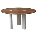 Porada modern minimalist solid wood marble dining table round dining table 3d model