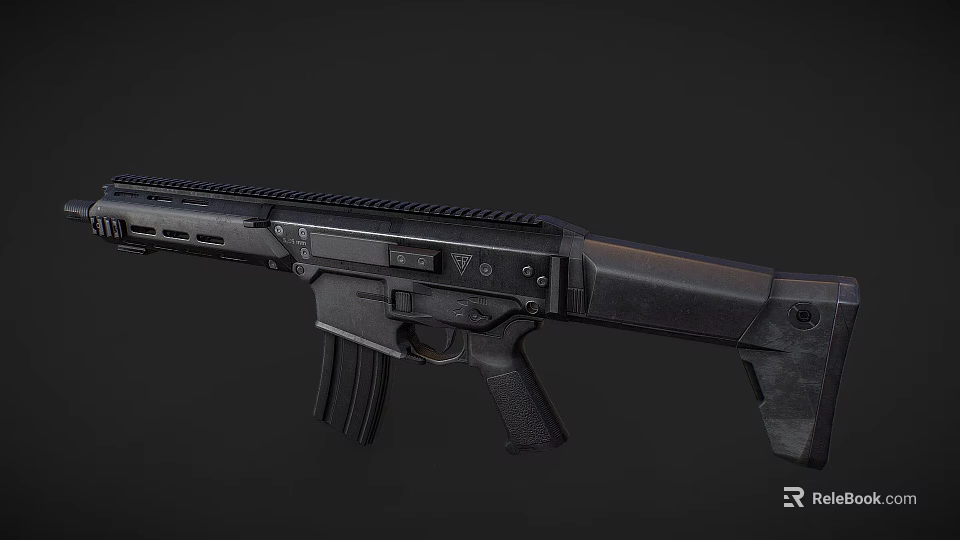 Modern Black Tactical Rifle Featuring Barrel Magazine Ergonomic Grip And Sleek Design 3d model 