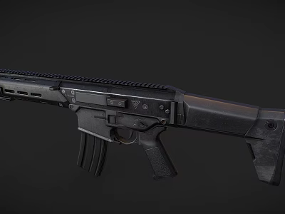 Modern Black Tactical Rifle Featuring Barrel Magazine Ergonomic Grip And Sleek Design 3d model