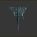 Futuristic Blue Science Fiction Spaceship With Streamlined Design Transparent Cockpit And Metallic Finish