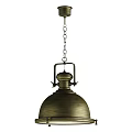 Vintage Brass Hanging Pendant Light With Chain And Dome Shade Design