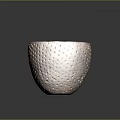 Artistic Handcrafted Bowl Shaped Sculpture Carving With Brown Perforated Surface Design
