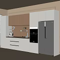 Modern Sideboard Wine Cabinet Built-in Refrigerator Oven 3d model