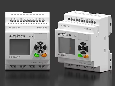 RIEVTECH Industrial Equipment PR-12AC-4 Control Module With Display Screen Buttons And Interface Ports 3d model