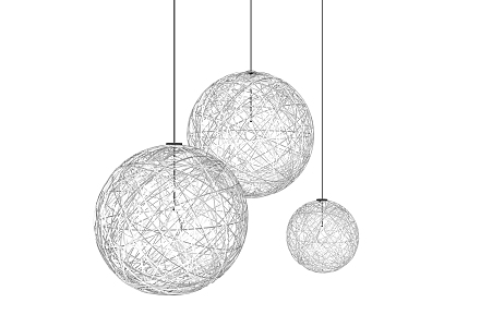 Modern chandelier spherical chandelier combination 3d model