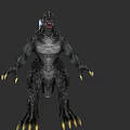Giant Menacing Reptile With Sharp Claws Dorsal Fins And Scaly Skin Texture