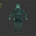 Tactical Character 3D Model Wearing Military Gear And Dark Tactical Uniform