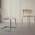 Modern Transparent Leisure Chairs with Silver and Light Metal Frames Sleek Contemporary Design
